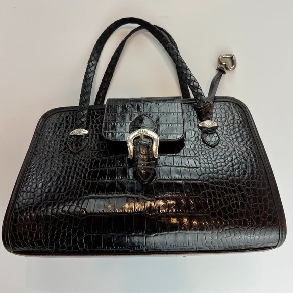 Brighton Vintage Brown and Tan Leather Bag - Picture 1 of 16